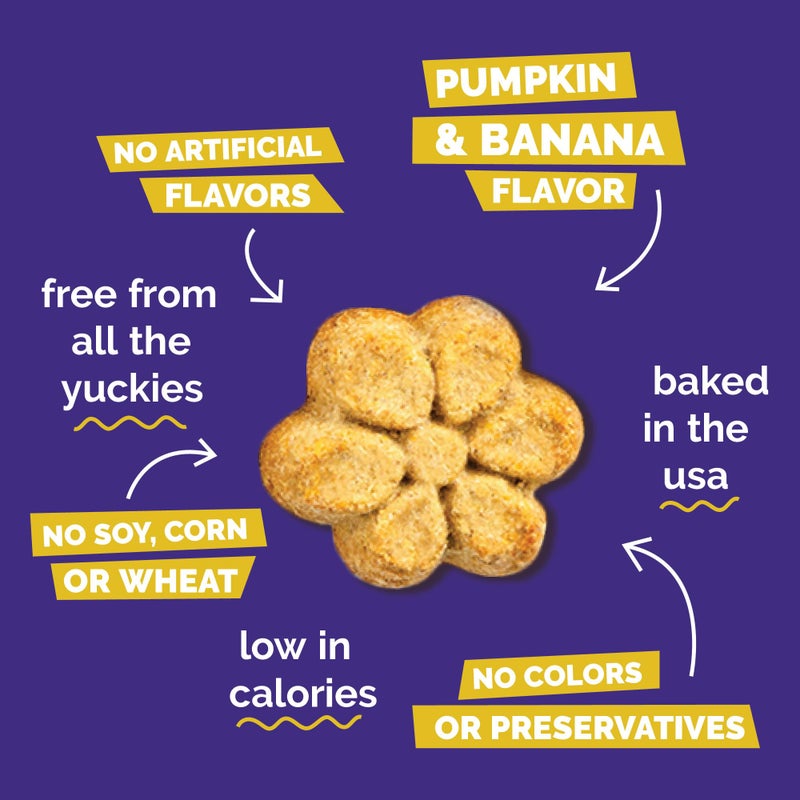 Fruitables Baked Dog Treats, Healthy Pumpkin Treat for Dogs, Low Calorie & Delicious, No Wheat, Corn or Soy, Made in the USA, Pumpkin and Banana Flavor, 7oz - Image 5